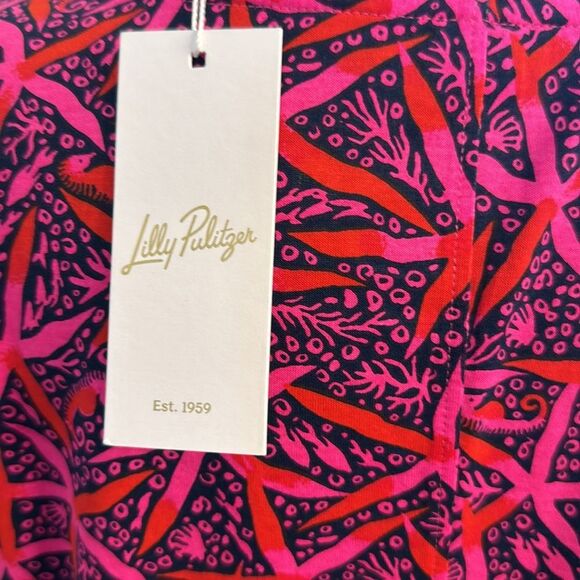 Lilly Pulitzer Steffie Dress in Passion Fruit Pink Star size XLarge NWT - Picture 11 of 12